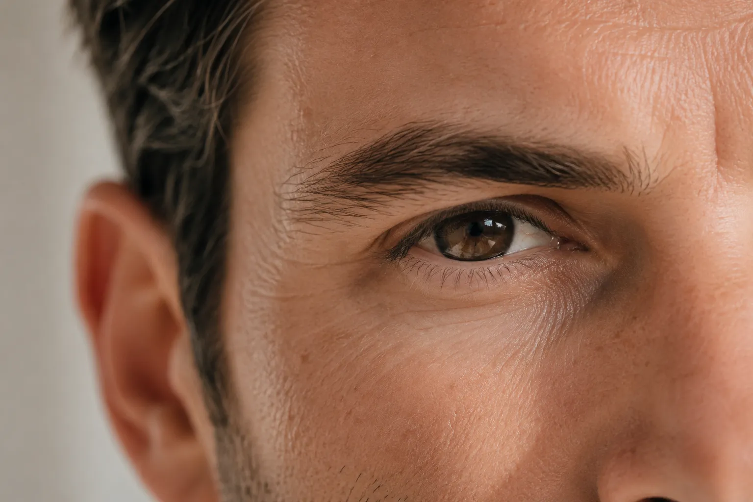 Privatärztliche Botox-Behandlung bei Bruxismus in Schwerin, Gesichtspartie eines Mannes in Nahaufnahme